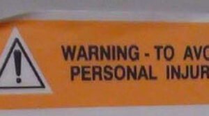 The label of Warning to avoid personal injure