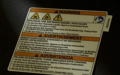 A warning labels by Marking Systems, Garland Tx