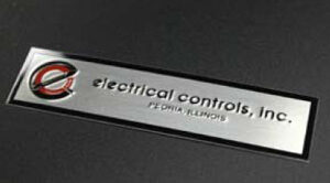 Electrical Controls Inc embossed aluminum nameplate