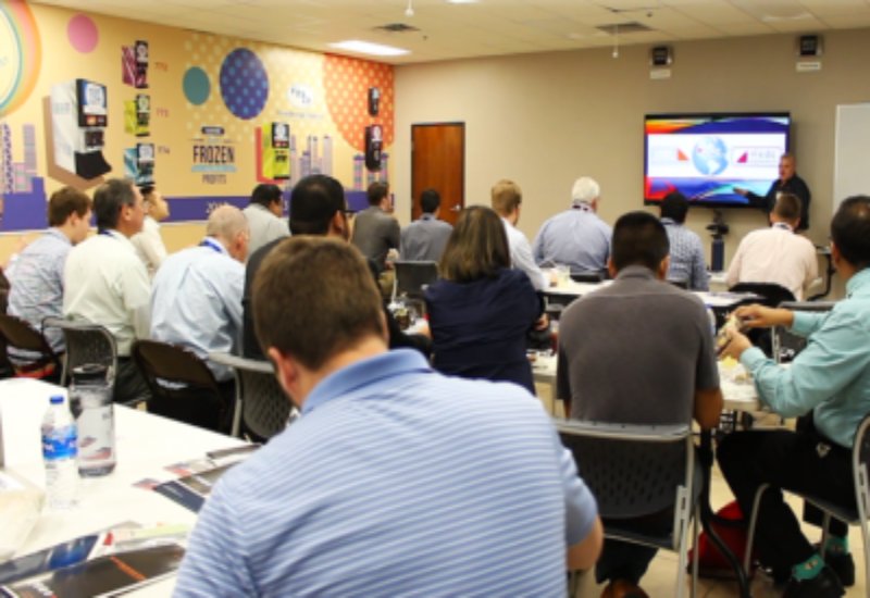 The many people in company meeting