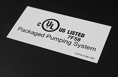 Example UL product label printed by label printing services at Marking Systems.
