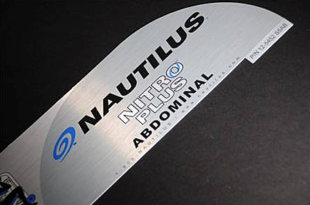 Nautilus metallic nameplate printed by Marking Systems.