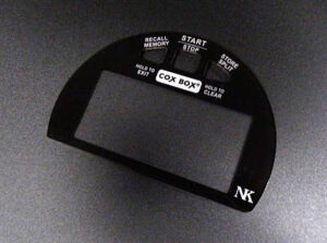 Top-down view of an example product made with thick lens overlay label printing from Marking Systems Inc.