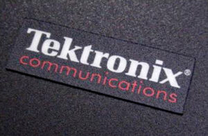 Tektronix® Communications screen printed nameplate from Marking Systems.