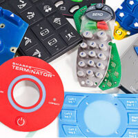A variety of rubber keypad membrane switches made by Marking Systems Inc.