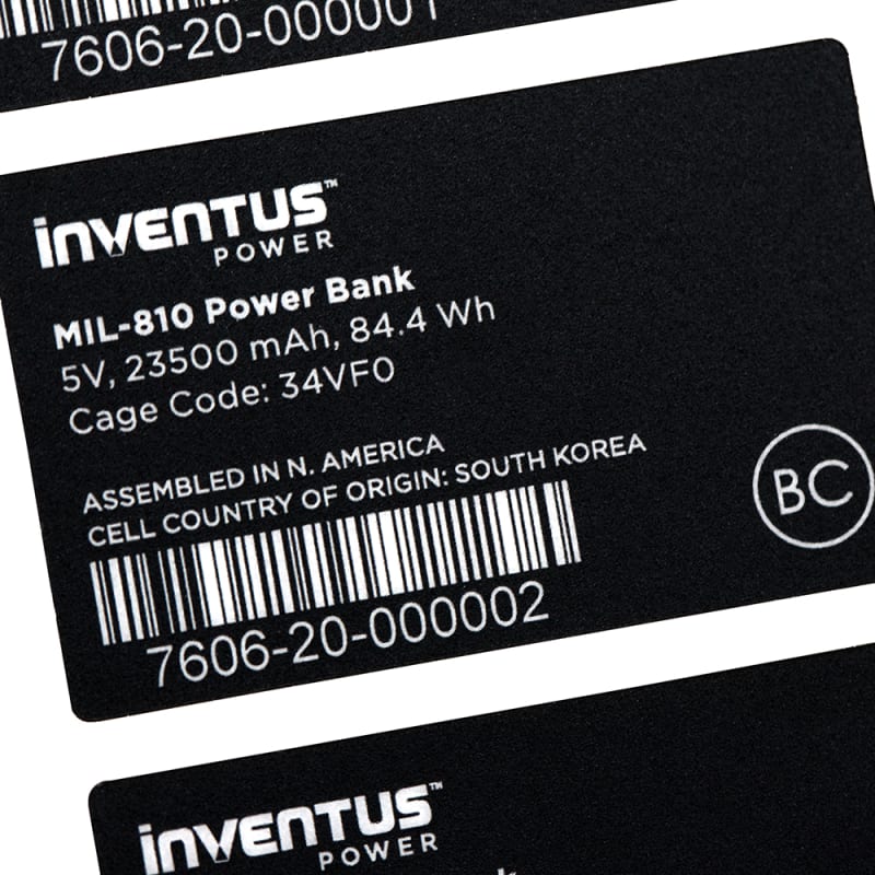 Inventus 2 mil pressure-sensitive thermal polyester label