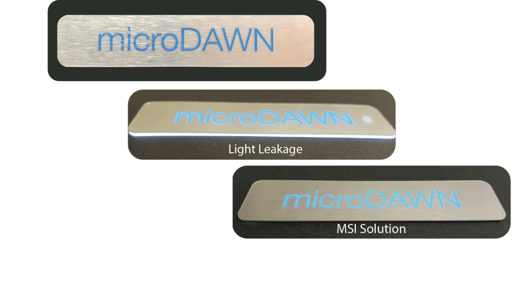MicroDawn backlit nameplate produced by Marking Systems