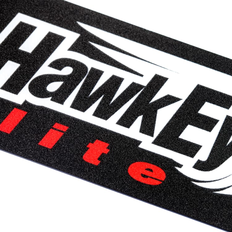 HawkEye Elite screen printed nameplate designed by Marking Systems