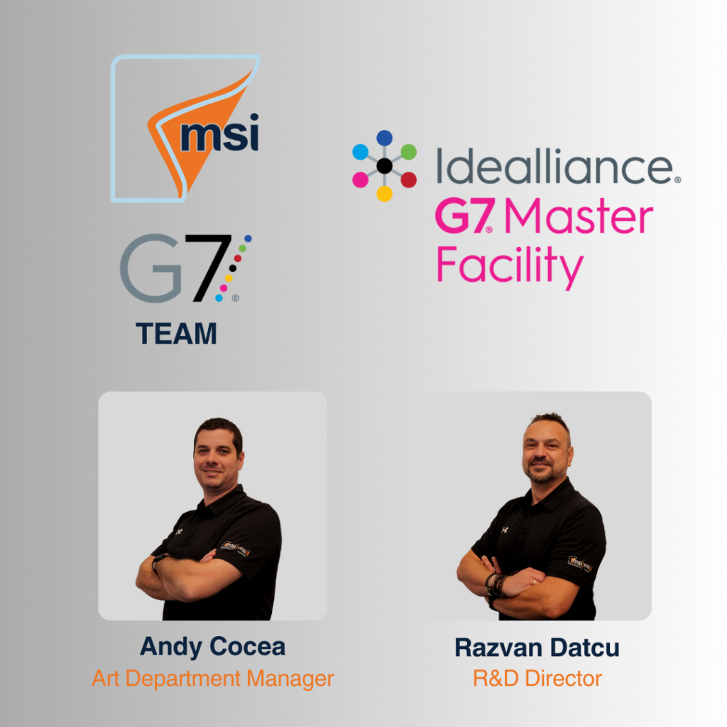 Logos of MSI, G7 Team, & Idealliance with photos of Andy Cocea & Razvan Datcu