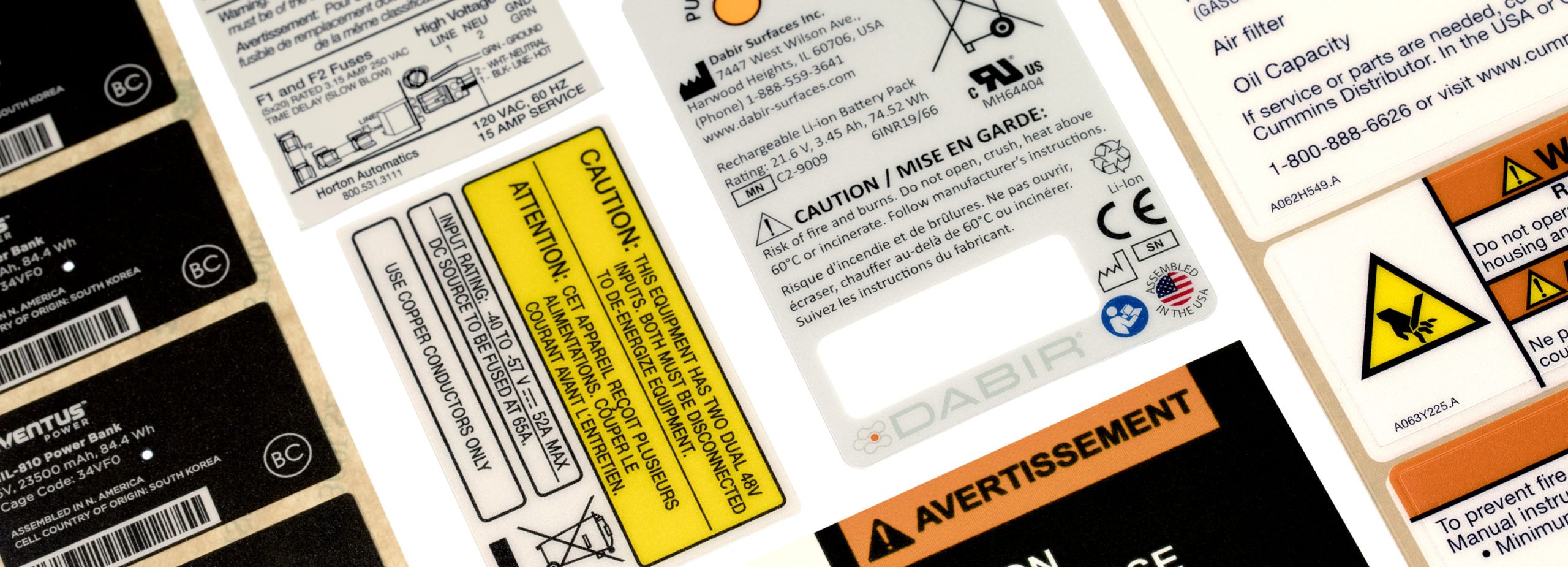 Info labels manufactured by Marking Systems Inc. in Garland, TX